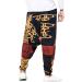 Pejihota Men's Loose Hip-Hop Harem Pants - Linen Bohemian Aladdin Yoga Pants with Pockets | Retro Print & Deep Step Style - Buy Online on SooperMarket.com