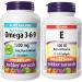 Webber Naturals Omega 3-6-9 1 200 mg Fish Oil 150 Softgels Supports Cardiovascular Health and Brain Function & Vitamin E 400 IU 120 Softgels Natural Source of Vitamin E Antioxidant Support Omega 3-6-9 + Vitamin E 400 IU