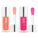 2PCS Hydrating Lip Oil  Plumping Lip Gloss Lip Mask Transparent Toot Tinted Lip Oil  Nourishing Lip Glow Oil Lip Care Non-sticky Big Brush Head Glitter Shine Primer Lip Tint Lacquer (001 Pink & 015 Cherry)