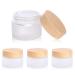 30 Gram/ml Glass Cosmetic Containers with lids,Round Frosted Glass Jars with Leakproof lids,Small Empty Glass Sample Jars for Makeup Lip Scrub Balm Lotions Sample Eye Creams DIY (4 PACK 30ML)