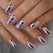 24pcs Metallic Chrome Short Length Press On Nails - Purple Solid Color Salon Manicure | High Shine Mirror Fake Nail Set - Round Tip Acrylic Nails - L5941-1 - Buy Online on SooperMarket.com