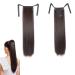 prinfantasy Hair Extensions Long Straight Ponytail Wrap Around Synthetic Hair Extensions Clip in Pony Tail Hairpiece for Women Brown GBMW034 GBMW034 22 inch