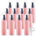 ZEOABSY 12 Pieces 100 ml Pink Lotion Bottles with Black Pump 100ml Empty PET Plastic Lotion Pump Bottle Cosmetic Gel Travel Container for Cosmetic Make up Cleaning + 2 x Funnel Pink 100ml