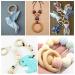 Organic Wooden Teething Rings - Set of 10 Smooth Teething Toys | 7cm & 5cm Diameter | Safe & Natural Baby Comfort - Buy Online on SooperMarket.com