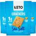 Keto Crackers low carb crackers (Sea Salt) Keto friendly zero carb no sugar added gluten free (3 Packs) almond flour crackers absolutely gluten free healthy snacks for adults and kids paleo friendly