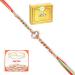 Ghasitaram Gifts Rakhi for Brother Rakhis Online - 6377 Fancy Thread Rakhi with 200 GMS of Kaju katli and 200 GMS of Soan Papdi