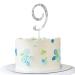 ENSTAB 0-9 Cake Decoration Silver Rhinestones Happy Birthday Cake Topper Anniversary Cake Decoration (9) SHINY-10 Silver-9