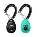 OYEFLY Dog Training Clicker with Wrist Strap - Durable Lightweight Easy to Use Pet Training Clicker for Cats Puppy Birds Horses. Perfect for Behavioral Training 2-Pack (Black and Water lake blue)
