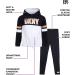 DKNY Girls' 2-Piece Fleece Pullover Sweatshirt & Stretch Leggings Set, Black/White - Size 7 - Buy Online on SooperMarket.com