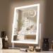 HIEEY Lighted Makeup Mirror  Hollywood Vanity Mirror with Lights  Three Color Lighting Modes  and 5X Magnification Mirror  Smart Touch Control  360 Rotation (15.2in. White) White-15.2 in (Gift Box)