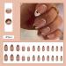 24Pcs Glitter Gold French Line Short Almond Press on Nails - Fashion Fake Nails for Women - Buy Online on SooperMarket.com