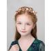 IYOU Flower Girl Headpiece Gold Pearl Communion Headband Floral Wedding Hair Accessories for Girls