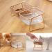 HOHXFYP Elevated Cat Bowls 15 Degree Tilt Stable Raised Cat Food Water Bowl Easily Removable Transparent Cat Bowls with Raised Bowl Bottom for Cats Dogs(S-Gold) Small Gold - Buy Online on SooperMarket.com