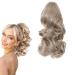 prinfantasy Hair Extensions Clip in Ponytail Hair Extensions 11 Inches Curly Ponytail Extension Light Ash Blonde Highlighted Hair Extensions Clip Short GBMW296 MW296 11 inch