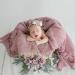 Newborn Photography Props Bundle: 4 PCS Handmade Knit Wrap Blankets Swaddle with Pearl Decor & Headbands - Snow Powder/Purple Gray - Buy Online on SooperMarket.com
