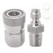Universal 1/8 inch BSPP Female Connector and 8mm Male Plug Fill Nipple Quick-Disconnect Set, Stainless Steel Remote Line Male & Female Set for Paintball HPA CO2 Convertor Air Tool Fittings