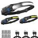 Headlamp Rechargeable 3Pack LED Headlamp Flashlight with Motion Sensor 230 COB Wide Beam Head Lamp 5Mode Head Lights for Forehead Waterproof Bright Headlamps for Adults Hardhat Running Camping