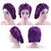 Shop Ladaypoa Long Satin Hair Hood - 2 Piece Silky Sleeping Cap for Curly Hair Protection | Extra Big Size Black & Purple - Buy Online on SooperMarket.com