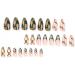 Dark Green Checkerboard & Swirl Oval Press on Nails Set - 24Pcs Acrylic False Fingers for Women Girls - Buy Online on SooperMarket.com