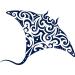 Lasting 1-2 Weeks Tattoo Design Juice Ink Temporary Tattoo Semi Permanent for Adults Woman Manta Ray Shape with Polynesian Style Navy Blue that Look Real Men Women Chest Neck Arm (4 Sheets)