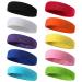 Pack of 10 headbands for men and women sports sweatband forehead elastic hair band made of cotton