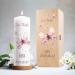 Brilliant Gravure Printed Christening Candle - Personalized Baptism Gift for Girls & Boys - High-Quality 250/80 mm Pink Butterfly Design - Buy Online on SooperMarket.com