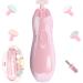 Electric Baby Nail File Trimmer with LED Light - Safe & Quiet Clipper for Newborns, Infants, Toddlers, and Women (Rose) - 6 Grinding Heads - Buy Online on SooperMarket.com