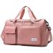 Suruid Travel Duffel Bag with Shoes Compartment Sports Gym Bag with Dry Wet Separated Pocket for Men and Women, Overnight Bag Weekender Bag Training Handbag Yoga Bag - Pink