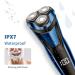 Rotary Electric Razor for Men with Pop-up Trimmer, LCD Display, Rechargeable Cordless & Waterproof - Blue - Buy Online on SooperMarket.com