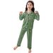 SWOMOG Kids Silk Pyjama Set - Unisex Satin Button Down PJs for Boys & Girls, Soft Sleepwear for Children, 6-7 Years, Matcha Green - Buy Online on SooperMarket.com