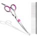 Professional Curved Dog & Cat Grooming Scissors Set - Pink Stainless Steel with Pet Comb | International Shipping - Buy Online on SooperMarket.com