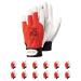 RS Occupation Ecotec red 12 pairs - assembly hand shoes made of goat leather leather gloves work gloves leather gloves with Velcro: ISO CE PSA CAT II EN 420 EN 388 - Gr.7 size 7 (12 pack) 12 pairs