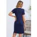 Sosolism Maternity Nursing Dress - 4 in 1, Short Sleeve, Side Drawstring, Dark Blue - Women's Breastfeeding Top - Buy Online on SooperMarket.com