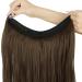 OMGREAET Brown Ombre Wavy Curly Halo Hair Extensions - Light Brown to Light Blonde - 20 Inch - Heat Friendly Fiber - No Clip - Buy Online on SooperMarket.com