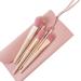 7 Piece Beige Eye Makeup Brush Set - Advanced Synthetic Brushes for Eyeshadow Eyeliner Concealer & Contour | International Shipping Available - Buy Online on SooperMarket.com