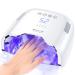BOLASEN Cordless Rechargeable UV Nail Lamp - UV Light for Gel Nails with Metallic Reflector & Metal Base 54W Portable Wireless LED Nail Dryer Professional Fast Charger Curing Lamp for Salon or Home White With Gold Powder