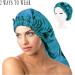 LadayPoa 2 Pcs Long Satin Sleep Cap for Women Girls - Black+Green Silky Bonnet for Long Curly Hair Protection - Buy Online on SooperMarket.com