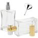 Kosmetex empty square glass bottle tapered 100 ml mix set with funnel perfume atomizer 2-pack