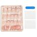 White Rhinestone French Tip Press on Toenails - 48Pcs Full Cover False Nails for Women - Buy Online on SooperMarket.com