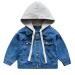 Odziezet Denim Jacket Baby Boys Infant Hooded Long Sleeve Zipper Jean Coat Outerwear Spring Outfits 1-7 Years 2-3 Years C-blue