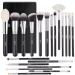 BEILI Makeup Brushes 20pcs Makeup Brush Set Natural Goat Hair Premium Synthetic Kabuki Foundation Face Powder Fan Contour Concealer Eye Shadows Eyebrow Eyeliner Make Up Brush Tools Kit(Black) Black-20pcs