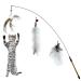 2022 Latest Cat Feather Toys, Interactive Cat Toys Kitten Toys, 1PCS Elasticity Cat Wand Toy and 3PCS Teaser Refills Tail Bird Feathers, Cat Toys for Indoor Cats Kitten Play Chase Exercise Classic Style
