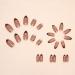 24Pcs Glitter Gold French Line Short Almond Press on Nails - Fashion Fake Nails for Women - Buy Online on SooperMarket.com
