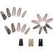 Black Marble French Tip Press On Nails Long with Gold Foil - 24Pcs - Buy Online on SooperMarket.com
