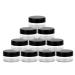 10 PCS Sample Pots for Cosmetics 10Gram/10ml Jars Cosmetic Containers Mini Jars With Lids Empty Small Makeup Jars Plastic BPA Free for Various Cosmetic Products Samples and Nail Powder(Black)