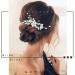 Bridal Hair Comb Silver Flower Wedding Hairpiece Crystal Side Combs for Women - A-Silver - Buy Online on SooperMarket.com
