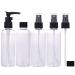 Lufevrm 4 pieces of travel bottles Set thickened plastic leakproof refillable empty spray/pumping bashes with lid and transparent carrying bag 100ml bottles in travel size for shampoo perfume black 100ml