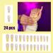 Luvadeyo 24 PCs Yellow White Flower Press-On Nails | Long Summer Ballerina Fake Nails with Glue for Women - Buy Online on SooperMarket.com