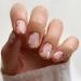 24pcs Short Oval False Nails Floral Stick on Nails Nude Pink Press on Nails Removable Glue-on Nails Fake Nails Nail Art Accessories 0237Y34