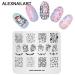 4PCS Nail Art Stamping Plates Set - Christmas Flower Grid Design Stencils with Polish Stamper | Multi-Pattern Nail Art Templates for DIY Manicure - Buy Online on SooperMarket.com